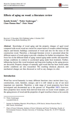 Effects Of Aging On Wood