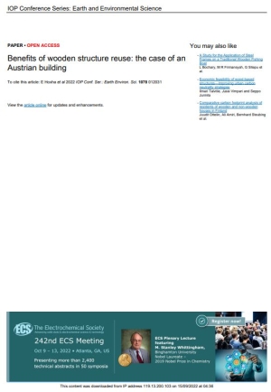 Benefits of wooden structure reuse: the case of an Austrian building