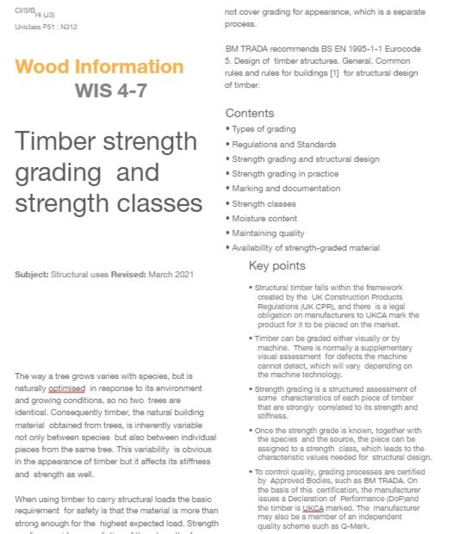 Timber strength grading and strength classes
