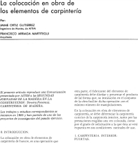 La colocación en obra de los elementos de carpintería