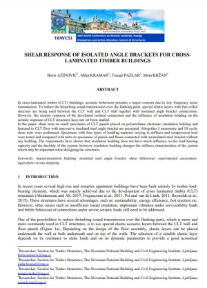 Shear response of isolated angle brackets for cross-laminated timber buildings