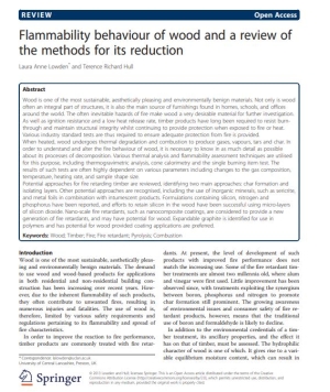 Flammability behaviour of wood and a review of the methods for its reduction