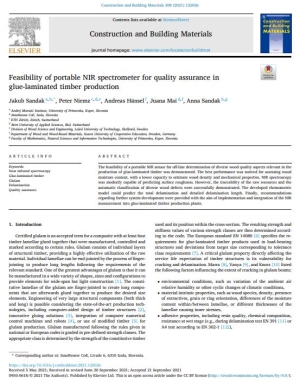 Feasibility of portable NIR spectrometer for quality assurance in glue-laminated timber production