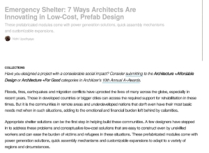 Emergency Shelter 7 Ways Architects Are Innovating in Low-Cost, Prefab Design