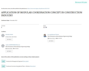 APPLICATION OF MODULAR COORDINATION CONCEPT IN CONSTRUCTION INDUSTRY